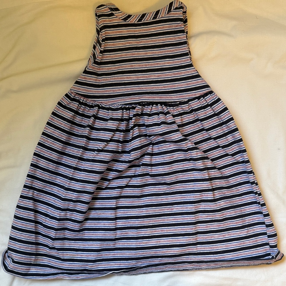 Charming Striped Kids Dress in Navy Red and White 24 m - Picture 6 of 8